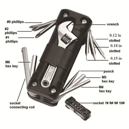 16-in-1 Durable Multi-Function Bicycle Repair Tool Kit