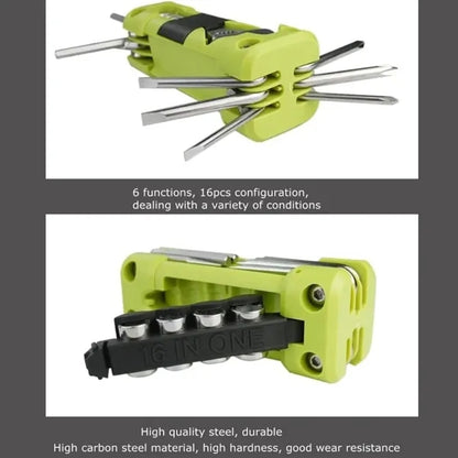 16-in-1 Durable Multi-Function Bicycle Repair Tool Kit