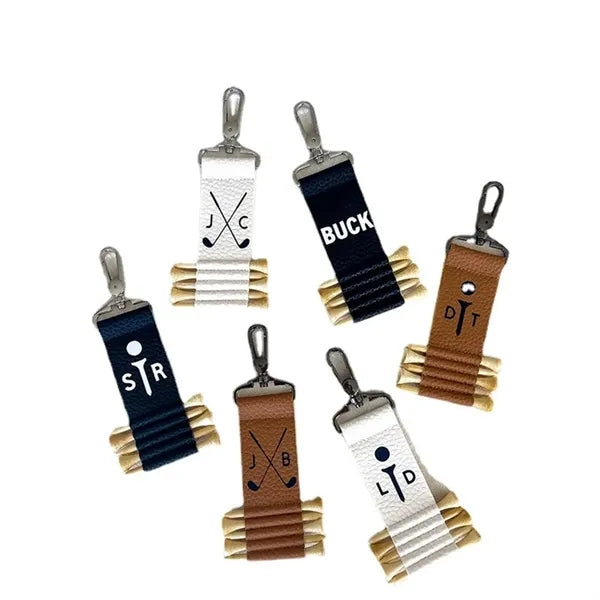 PU Leather Golf Tee Holder with Buckle