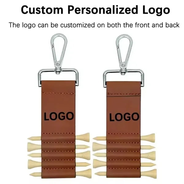 PU Leather Golf Tee Holder with Buckle