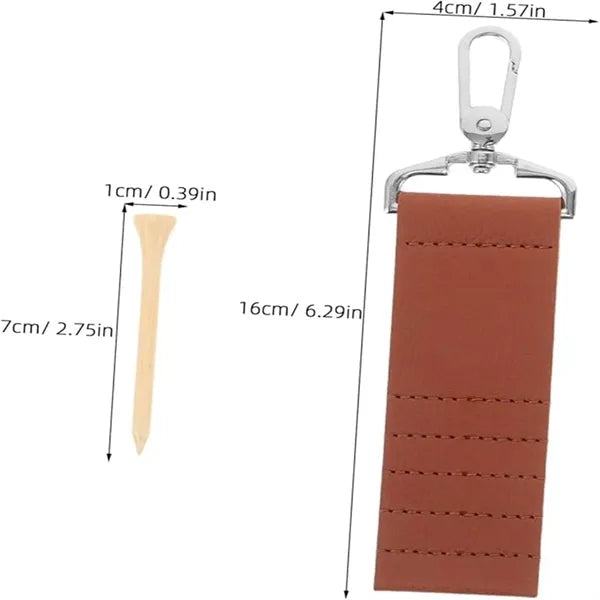 PU Leather Golf Tee Holder with Buckle