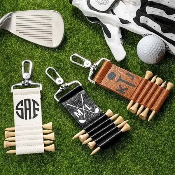 PU Leather Golf Tee Holder with Buckle