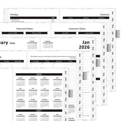 2026 Full Printing A5 PU Planner Journals with Pen Loop