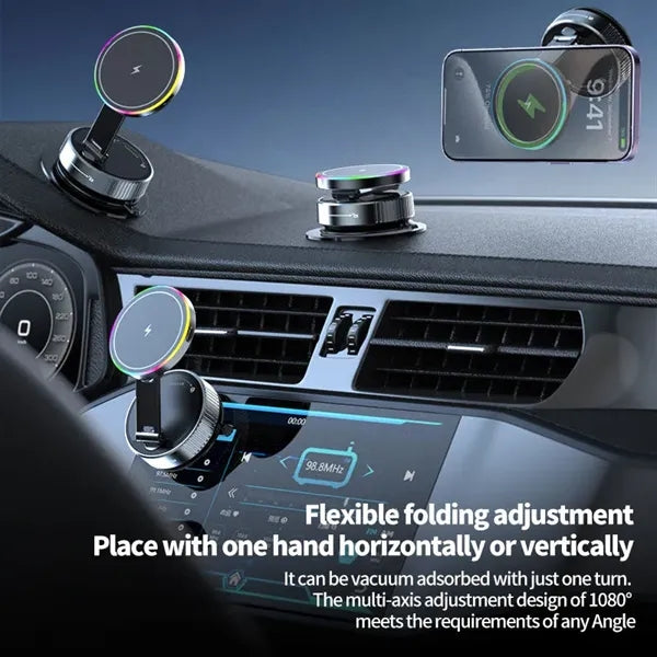 360 Adjustable Magnetic Wireless Car Charger Phone Holder