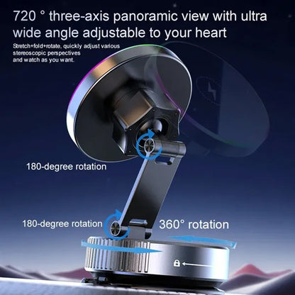 360 Adjustable Magnetic Wireless Car Charger Phone Holder