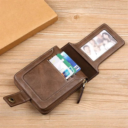 Anniversary gifts zipper card holder bifold mens wallet