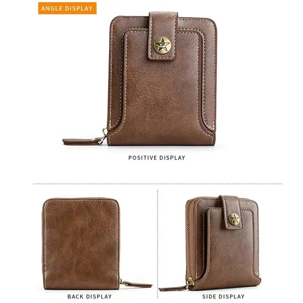 Anniversary gifts zipper card holder bifold mens wallet