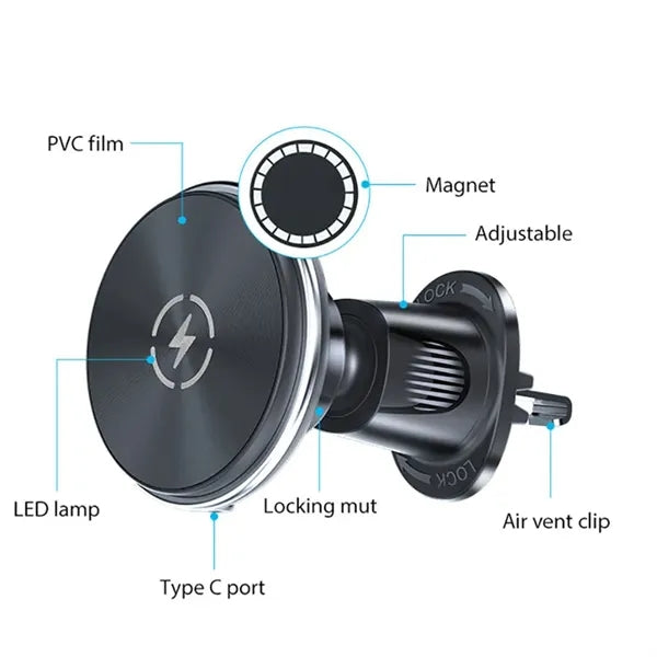 Qi2 15W MagSafe Car Mount Charger