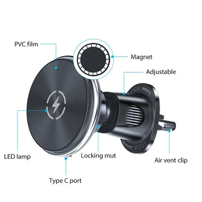 Qi2 15W MagSafe Car Mount Charger