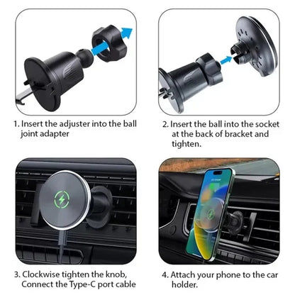 Qi2 15W MagSafe Car Mount Charger
