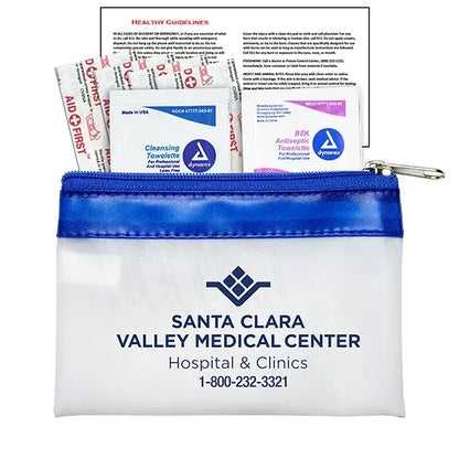 7 Piece First Aid Kit in Colorful Zipper Vinyl Pouch