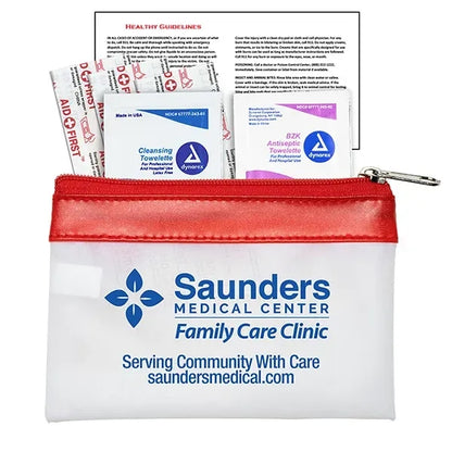 7 Piece First Aid Kit in Colorful Zipper Vinyl Pouch