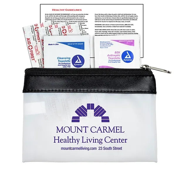 7 Piece First Aid Kit in Colorful Zipper Vinyl Pouch