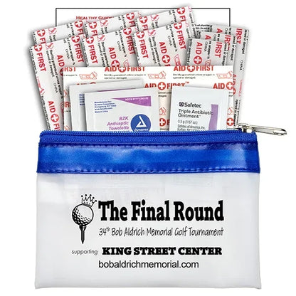 14 Piece First Aid Kit in Colorful Zipper Vinyl Pouch
