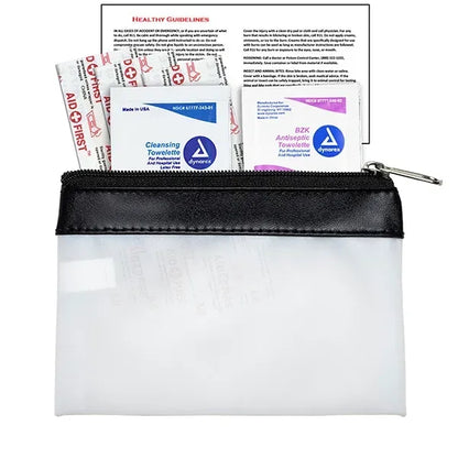 7 Piece First Aid Kit in Colorful Zipper Vinyl Pouch