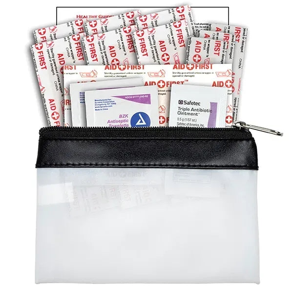 14 Piece First Aid Kit in Colorful Zipper Vinyl Pouch