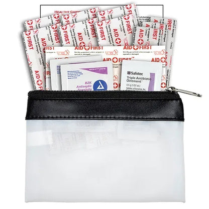 14 Piece First Aid Kit in Colorful Zipper Vinyl Pouch