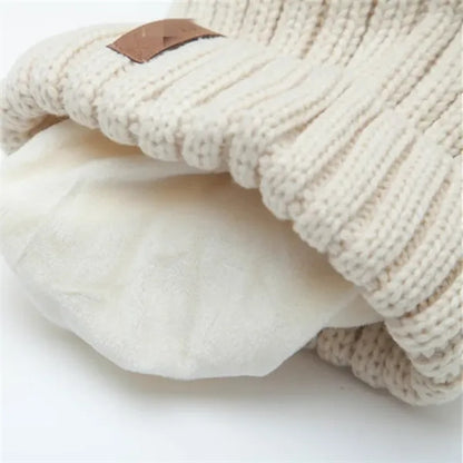 Fleece Lined Beanie Knit Chunky Winter Hats