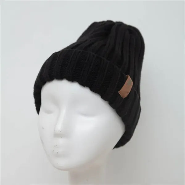Fleece Lined Beanie Knit Chunky Winter Hats