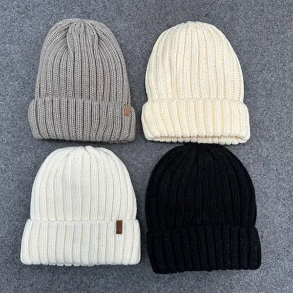Fleece Lined Beanie Knit Chunky Winter Hats