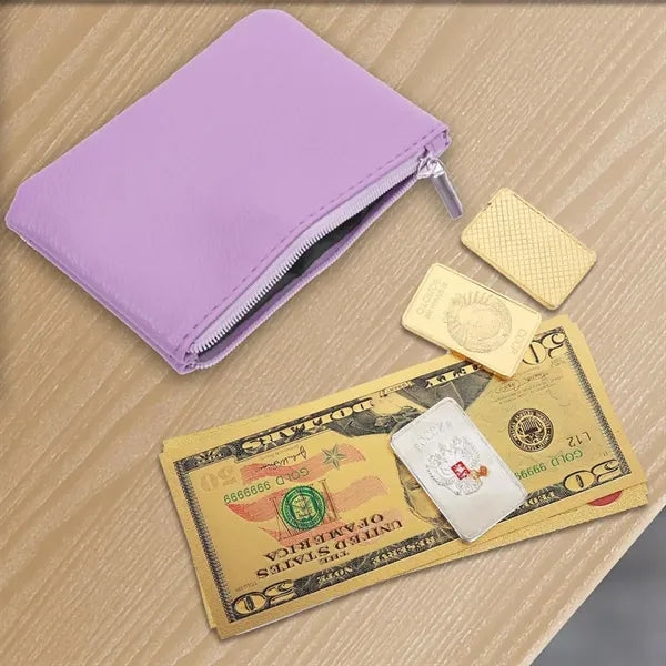 Portable minimalist small zipper pouch coin purse holder