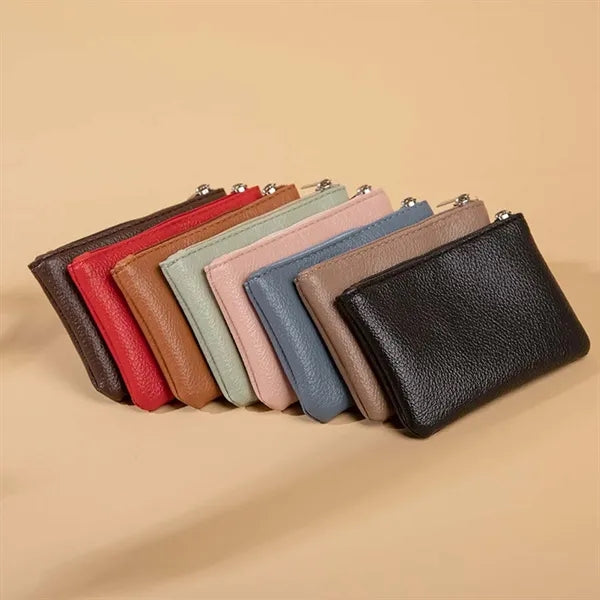 Portable minimalist small zipper pouch coin purse holder