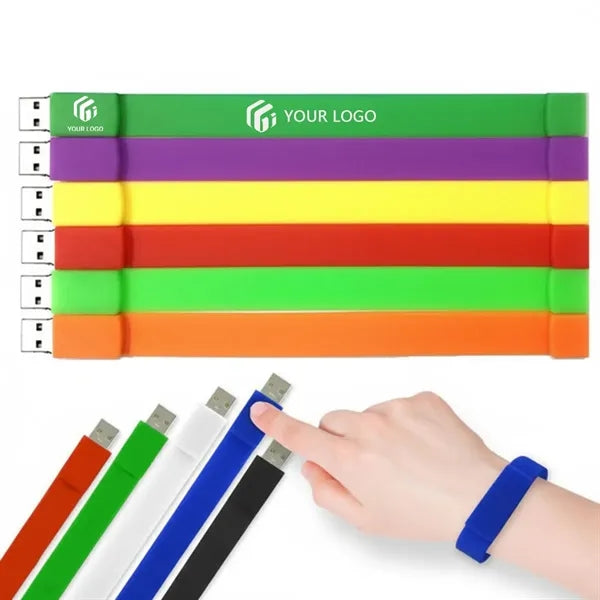 Portable customised silicone wristband USB flash drive