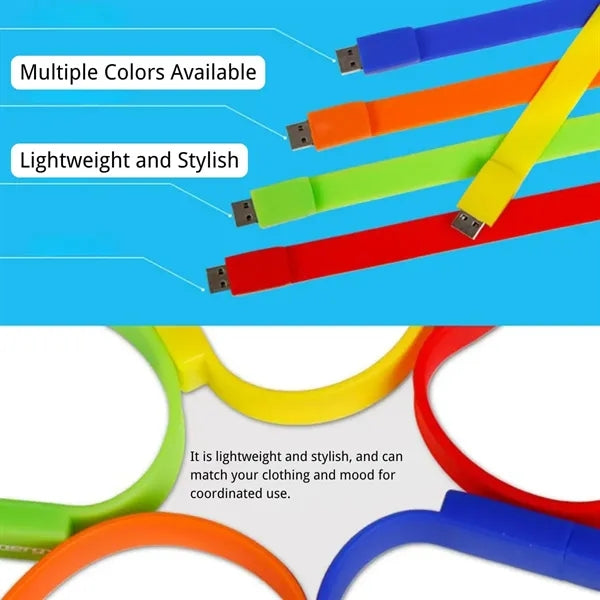 Portable customised silicone wristband USB flash drive