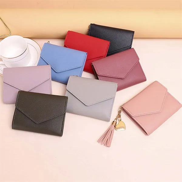 Slim credit card holder coin purse clutch trifold wallet
