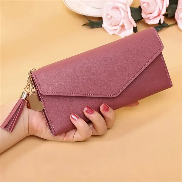 Slim credit card holder coin purse clutch trifold wallet