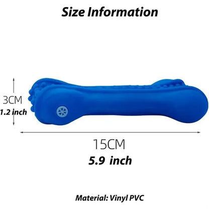 Durable Squeaky Dog Chew Toy Rubber Bone