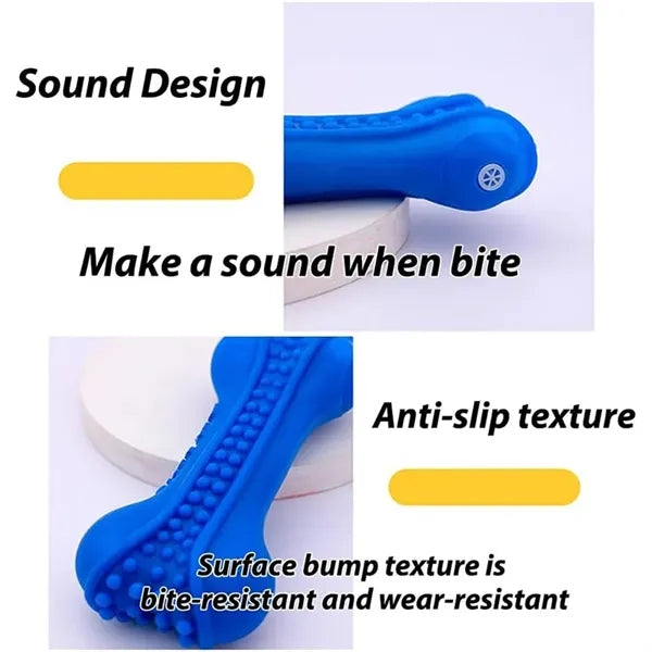 Durable Squeaky Dog Chew Toy Rubber Bone