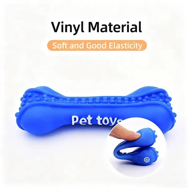 Durable Squeaky Dog Chew Toy Rubber Bone