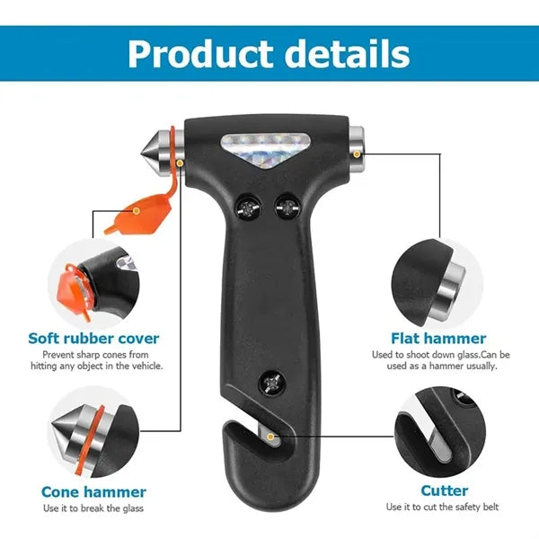 Emergency Escape Hammer With Seatbelt Cutter