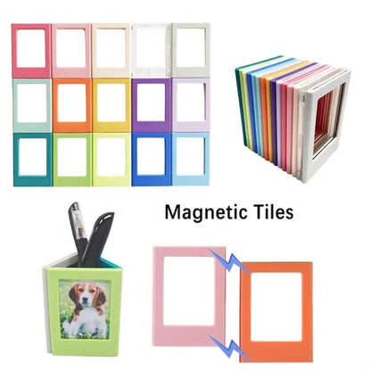 Customizable colorful creative fridge magnetic photo frame