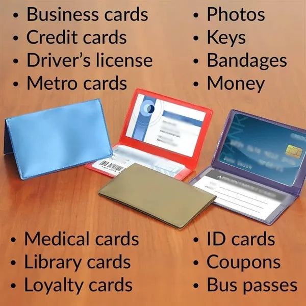 Travel daily durable PVC folding business card holders