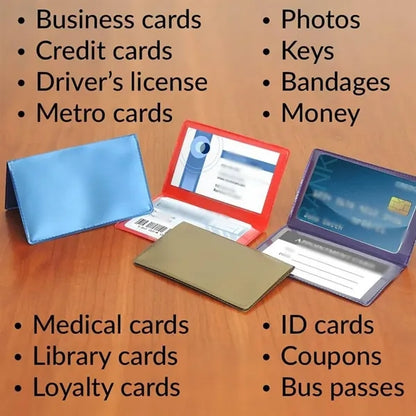 Travel daily durable PVC folding business card holders