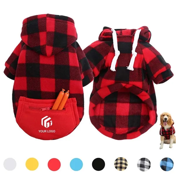 Pet supplies winter warm dog hoodie sweater with pocket
