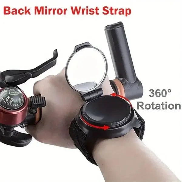Portable travel essential cycling wristband bike mirror
