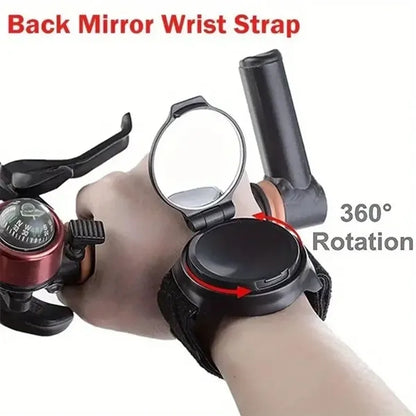 Portable travel essential cycling wristband bike mirror