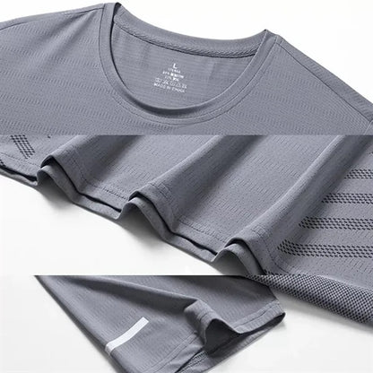 Men Casual O Neck Quick Dry Short Sleeve