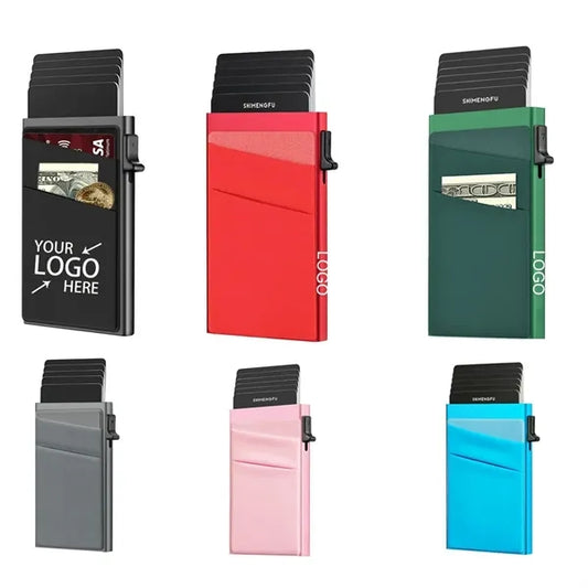 Slim RFID Blocking Wallet Pop Up Card Holder
