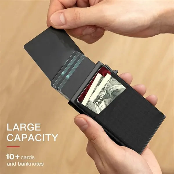 Slim RFID Blocking Wallet Pop Up Card Holder