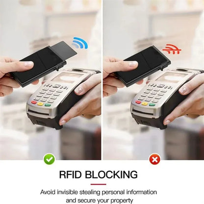 Slim RFID Blocking Wallet Pop Up Card Holder