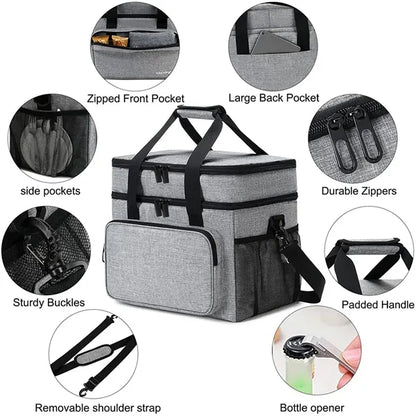 Double Deck Leakproof Insulated Cooler Bag