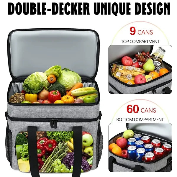 Double Deck Leakproof Insulated Cooler Bag