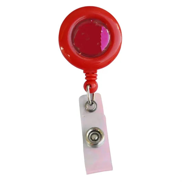 Circular Badge Reel w/ Bulldog Clip