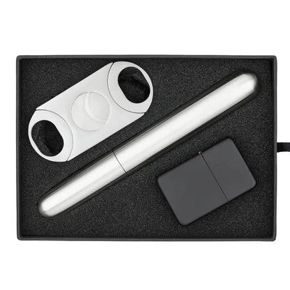 Cubano Cigar Holder Lighter and Cutter Gift Set
