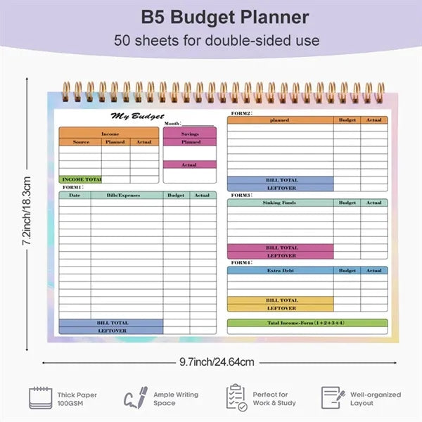 B5 Budget Planner Notebook