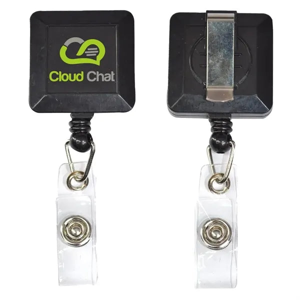 Square Badge Reel w/ Belt Clip